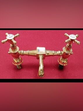 Polished Gold-Plated Two-Handle Faucet